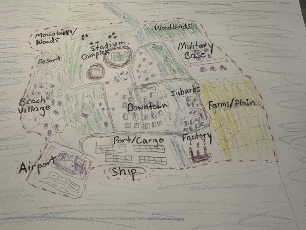 I don’t have a life so I drew a warzone concept map during the PlayStation outage last night.