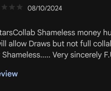 I did my part, two 1* reviews. Its not much but we want them to hear. Go and do your part and make them hear. Individual efforts won't make much difference but United we stand strong.....