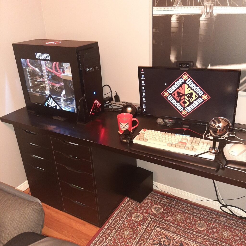 A visually impaired gamers office...