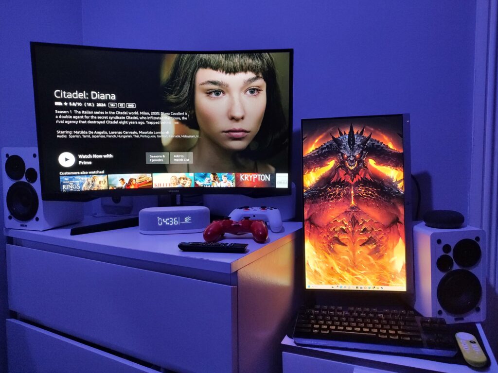 No table yet, just using a drawer and side table 😅