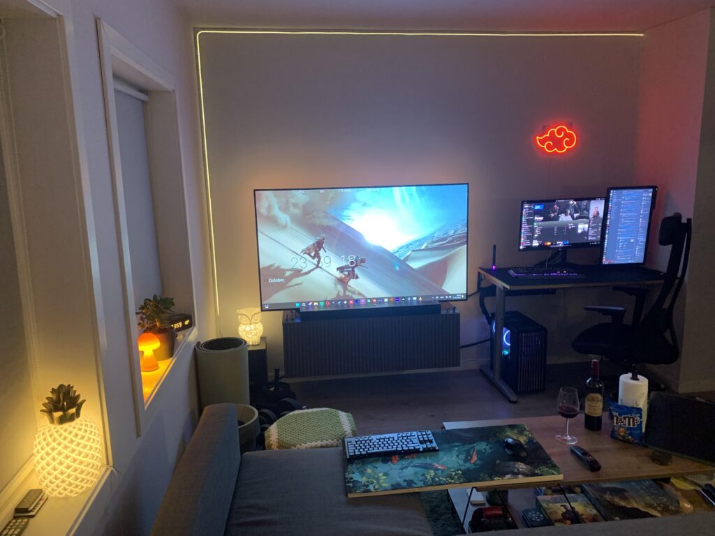 My battlestation/living room setup