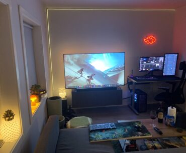 My battlestation/living room setup