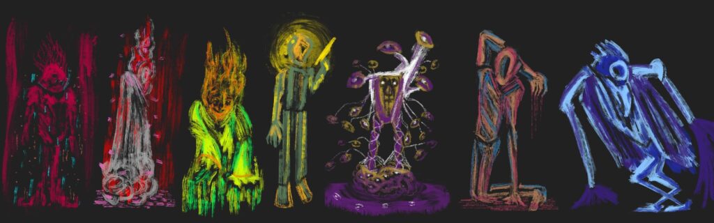 Drew the 7 cyberdecks as AIs based on their features