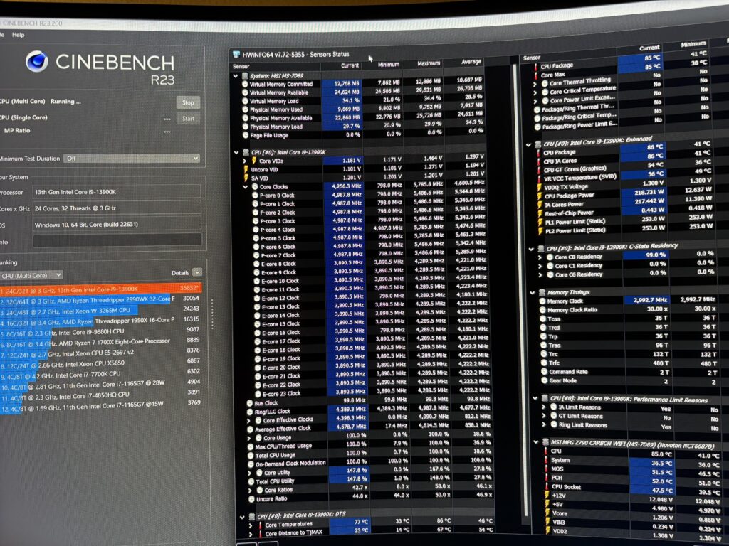 13900k Down Clocking While Running Cinebench 13900k Down Clocking While Running Cinebench