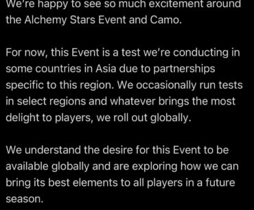 “We occasionally run tests in select regions and whatever brings the most delight to players, we roll out globally” - Now explain why GFL minigame and collab never made it to the global version even though many players asked for it?🫠