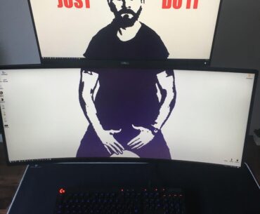 Threw in a second screen and found the sickest wallpaper!