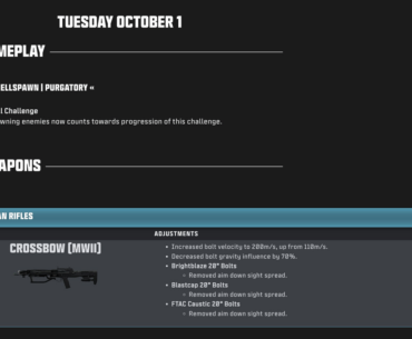 Warzone New Update (Oct 1st) Bug fixes and update to the MWII Crossbow weapon