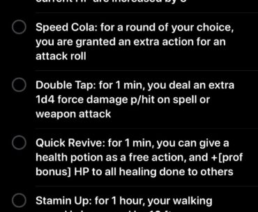 Made a homebrew of the OG perks for DnD