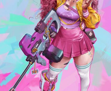One of my -sweet candy- cyberpunk characters. Her bullets come with a lot of sugar!