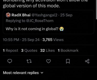 Timi, the Chinese developer of CoD: Mobile, is not responsible for why the Darkness Infiltration mode is not available in global. It is Activision's decision. Please direct your hate towards the right people.