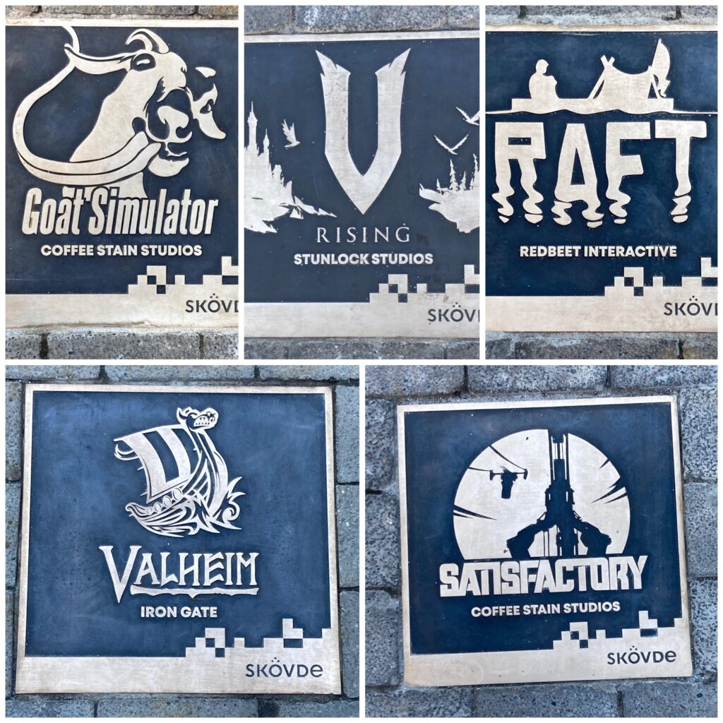 Highly rates games created in the small Swedish city of Skövde was awarded plaques embedded in street.