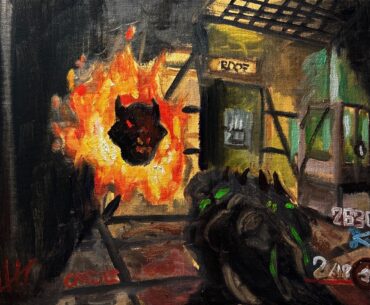 Here’s a painting I made of mob of the dead