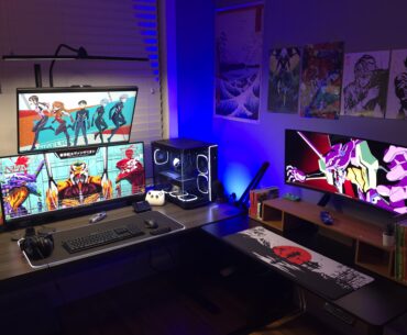Alienware on the right was originally stacked on top of my main monitor but I decided to get a second desk for a dedicated gaming setup.