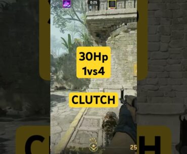 30HP 1VS4 CLUTCH #cs2 #shorts #clutch #cs2 #vs  #gaming #counterstrike #counterstrike2