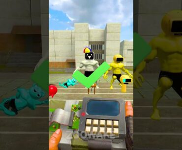 GUESS CHARACTERS SPRUNKI BOMB ATTACK MUSCLE VS NORMAL vs POPPY PLAYTIME 4 DOEY , YARNABY Garry's Mod