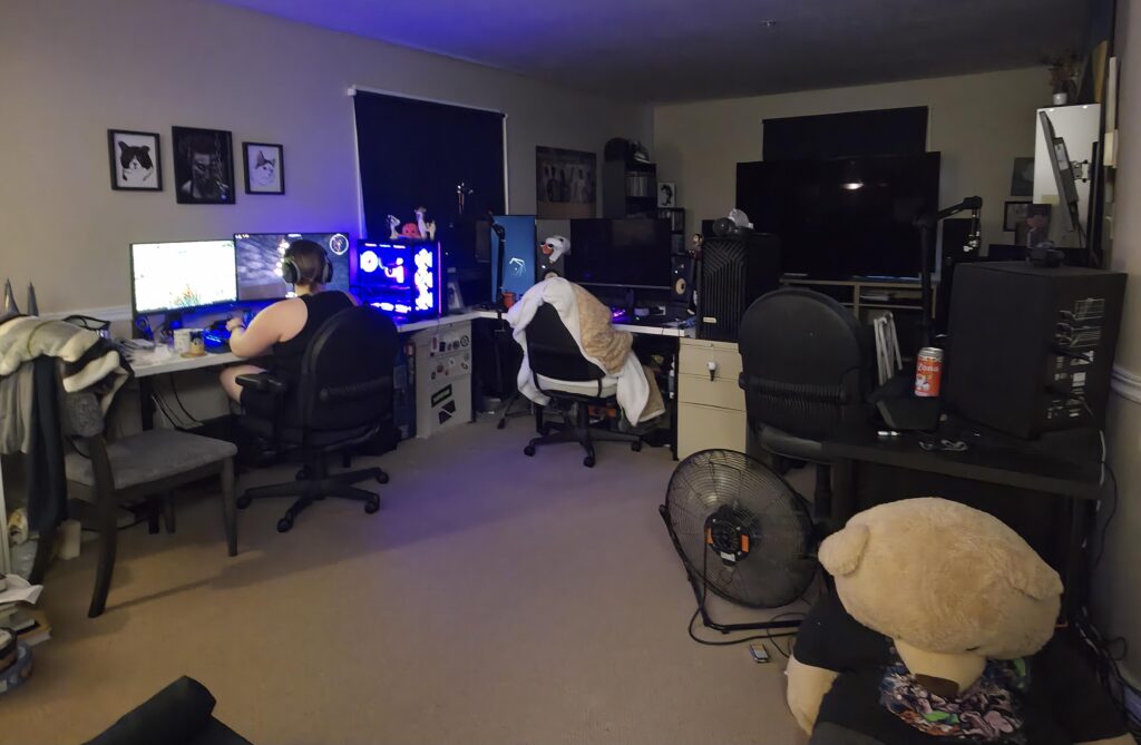 Our 4-PC setup living room.