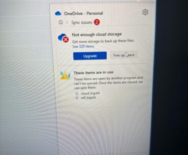 Do I need to upgrade OneDrive storage or ignore the error?