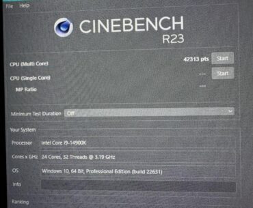 Stock 14900K Cinebench Scores