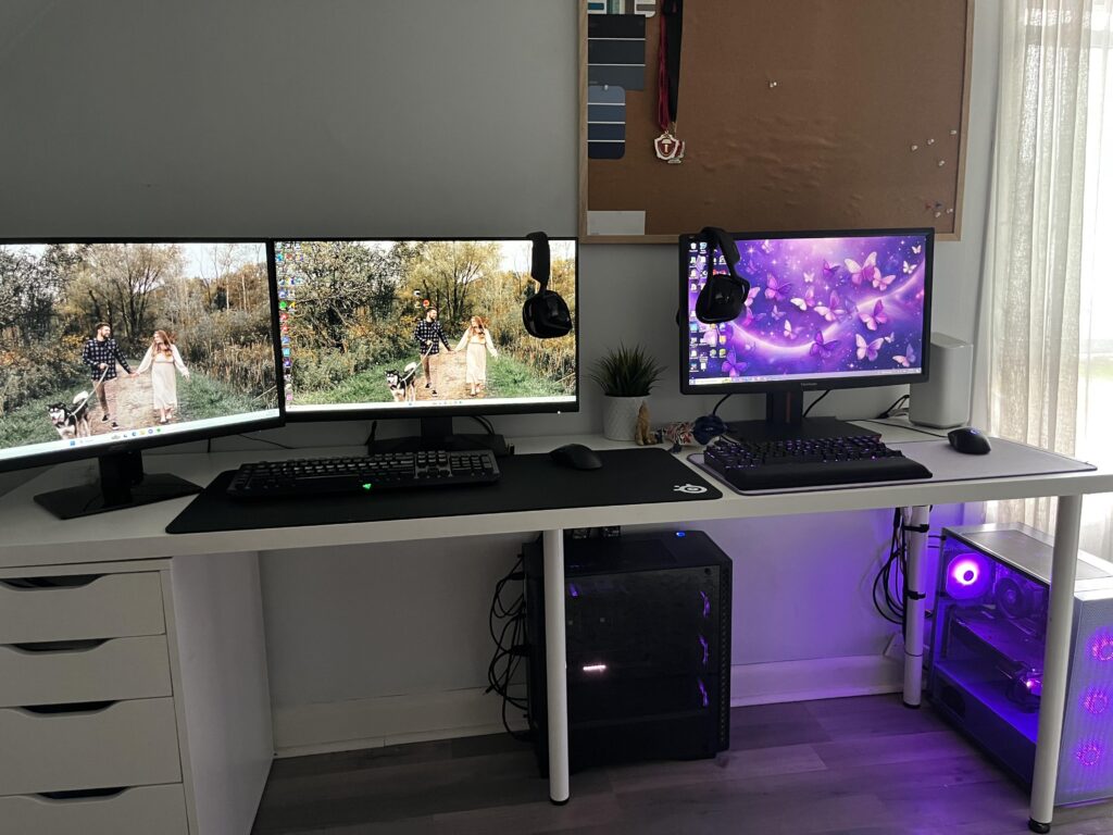 My wife’s and my setup