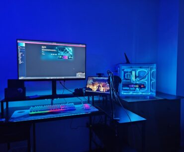 Work In Progress. As I get more equipment I hope to eventually be able to post in the Average Battlestations sub. 😂 It's uncluttered and quiet, and that's all I need.