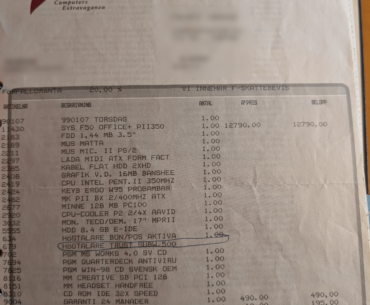 Just found the receipt from 1999 of the first computer I bought