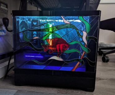 Stained glass panel I made for my friend's PC