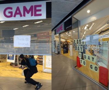 My local GAME store which caught attention online for creating a humorous moment when it's entrance gate became stuck has opened for it's final time.