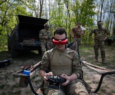 Ukrainian drone operators on the front