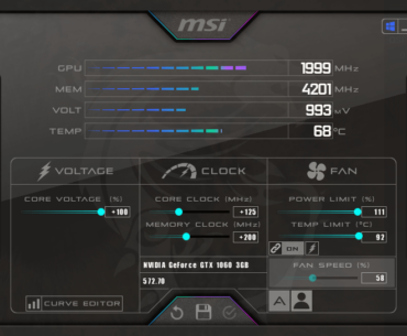 How to actually tweak the voltage of a GTX 1060 in MSI Afterburner