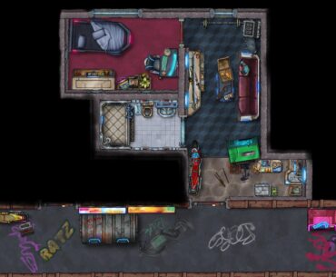 My cyberpunk apartment I’ve been working on recently [made with Inkarnate]