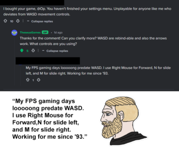 How does a developer even respond to an alpha chad like that?