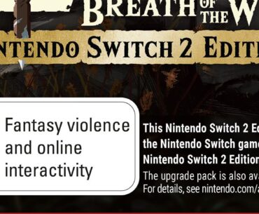 Nintendo confirms no download codes needed for upgrade pack on physical Switch 2 Edition games