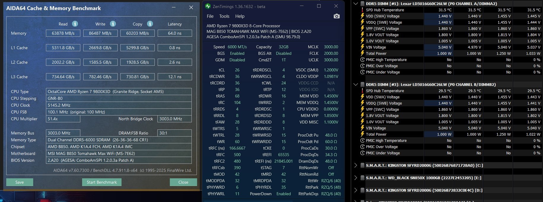 Pls help tweaking Lexar 6000 CL26 Pls help tweaking Lexar 6000 CL26