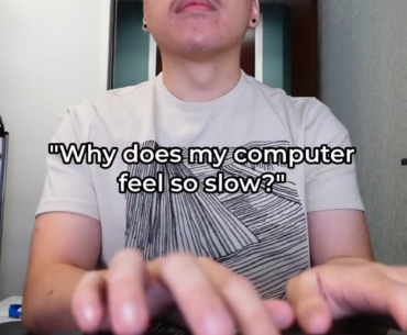 Fingers flying across the keyboard, but the computer is just...