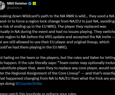 Swisher discusses Wildcard playing in the NA RMR instead of EU