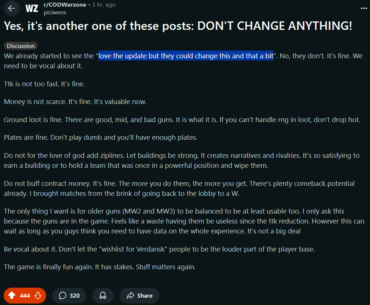 I'm loving seeing everyone united against the streamers. Enough of the 5% making the decisions and ruining the game for the other 95% of the players.