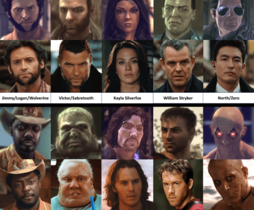 X-Men Origins: Wolverine game/movie character comparison