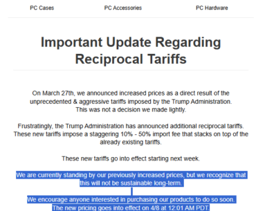 This is how a REAL company handles tariffs.