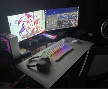 Three computers on one desk and ended up with this setup