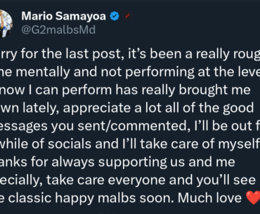 G2 Malbs follow up tweet