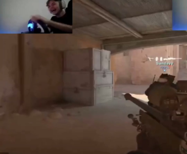 This guy using a steering wheel to play Counter Strike
