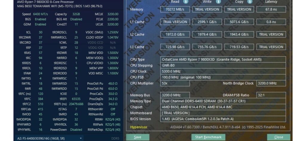 9800x3d, 6400cl30@ 1:1 mclk/uclk, 2200fclk. 9800x3d, 6400cl30@ 1:1 mclk/uclk, 2200fclk.