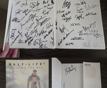 15 years ago, Gabe Newell sent me this copy of Half Life 2: Raising the Bar signed by the dev team