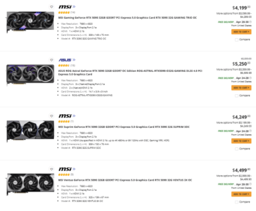 Looks like 5090s are in stock now, but wtf are these prices?