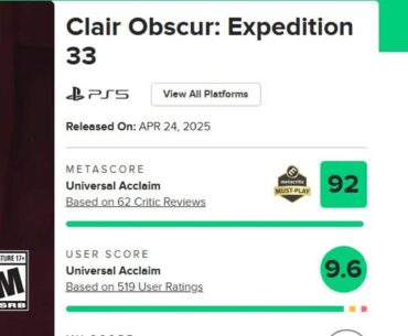 ‘Clair Obscur: Expedition 33’ May Be The Highest User-Scored Game Ever