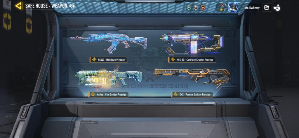 Show me ur prestige weapons