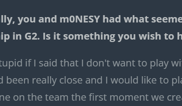 Imagine degster when meeting NiKo the first time at then just hearing: "I want to play with m0NESY again"
