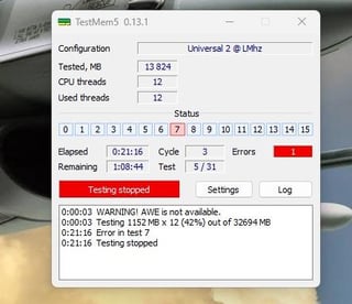 Crucial ballistix 3600c16 oc error