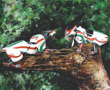 "Duel at the top" acrylic painting by me