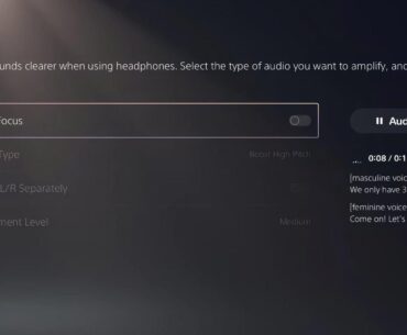 New PS5 Audio Focus Settings